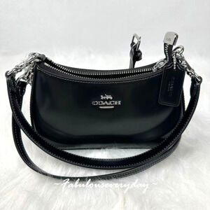 Coach Teri Mini Crossbody Bag Shoulder Bag In Leather/Silver/Black CW310 NWT
